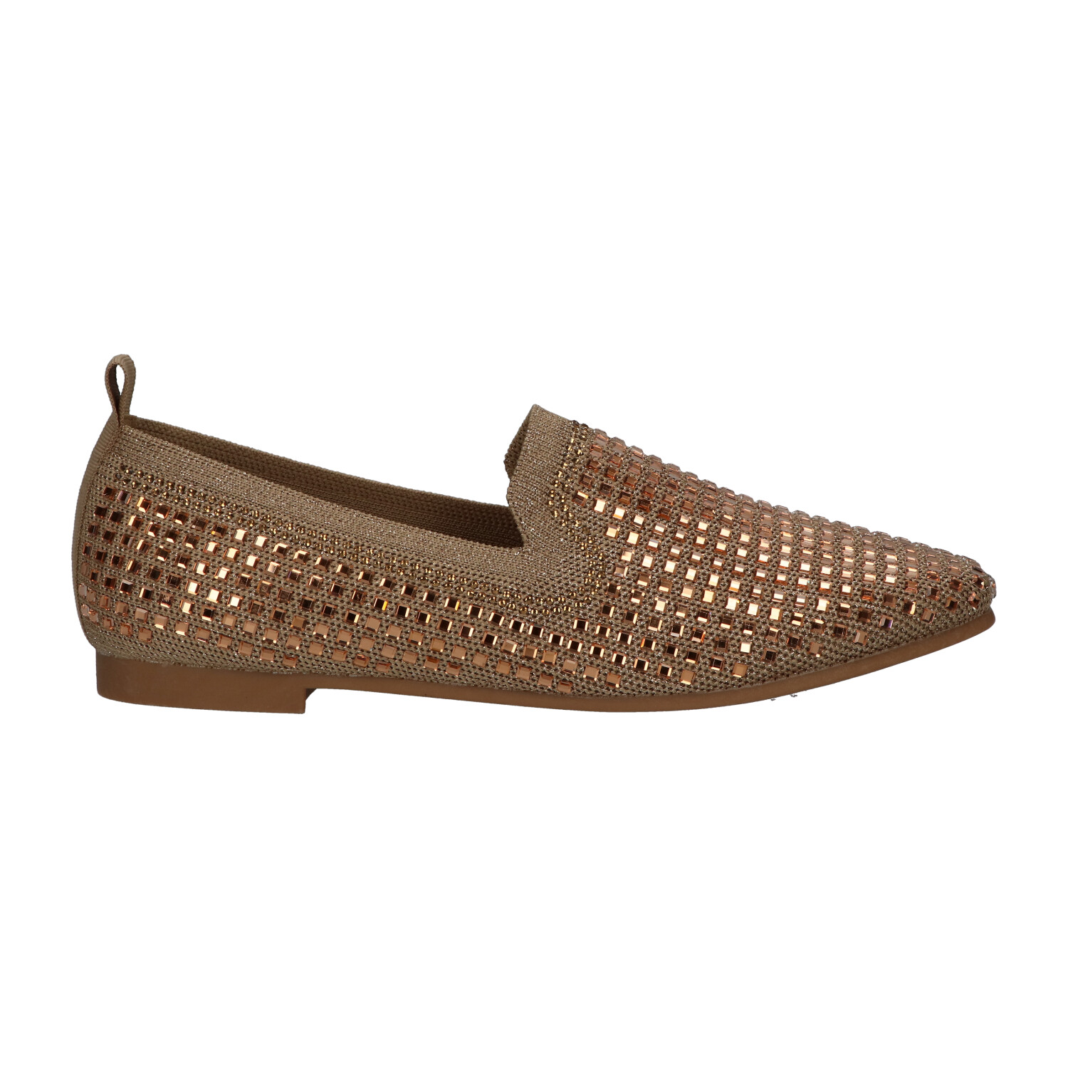 -18% : Knitted loafers goud met steentjes | Dames | Maat 37 | La Strada