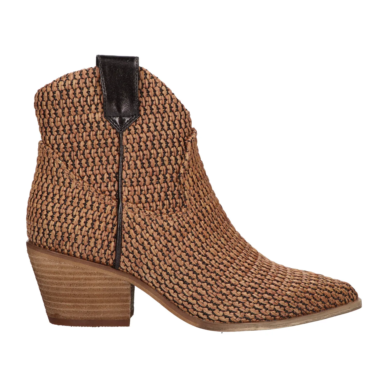 Western boot tan raffia