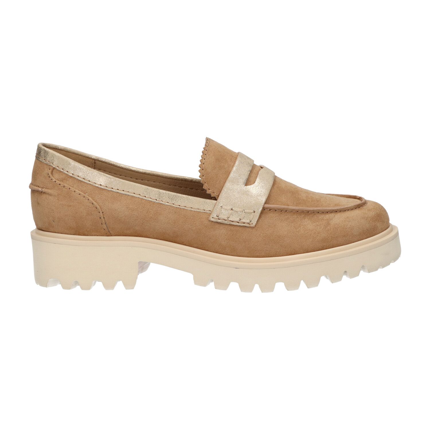Chunky loafer lichtbeige