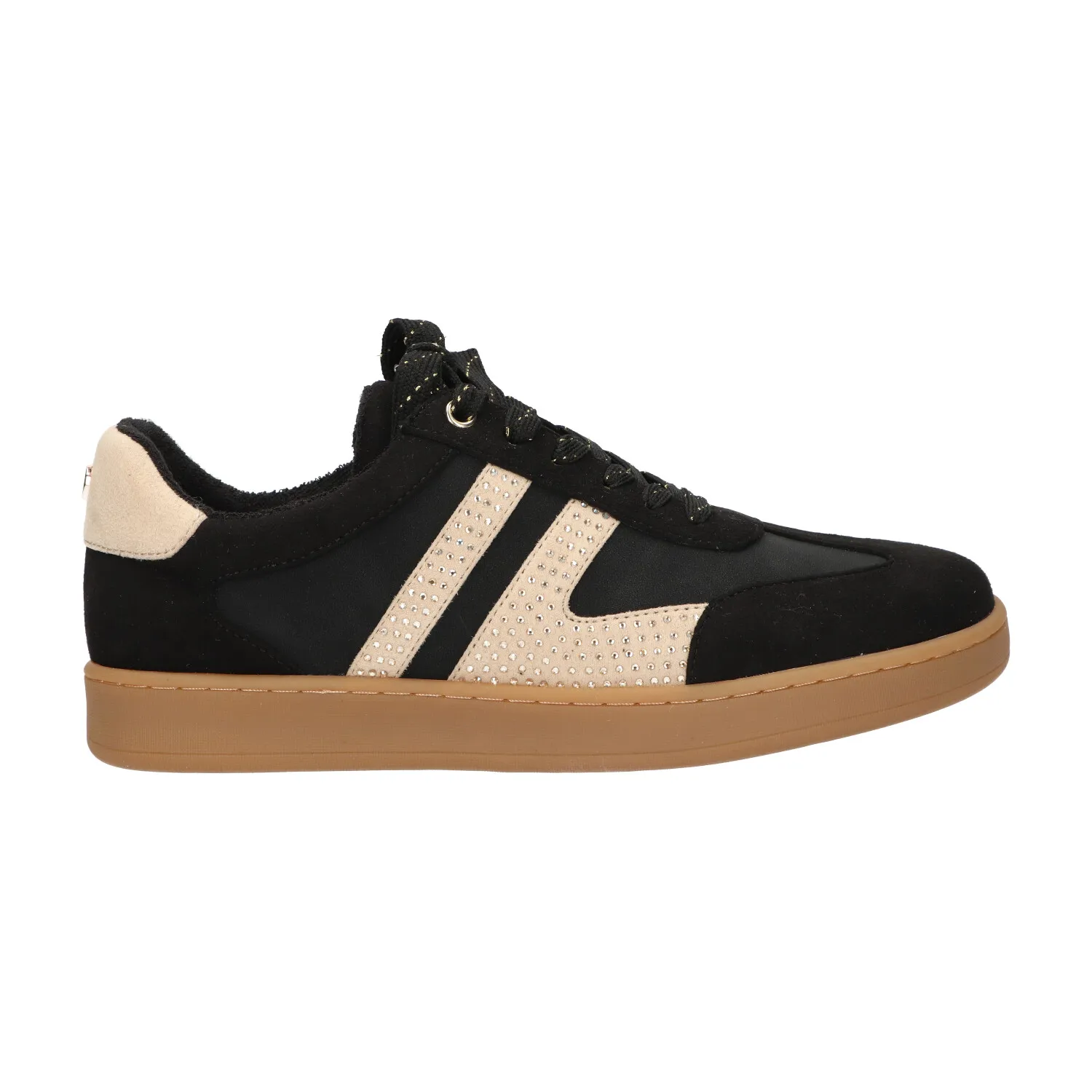 Sneaker zwart met beige