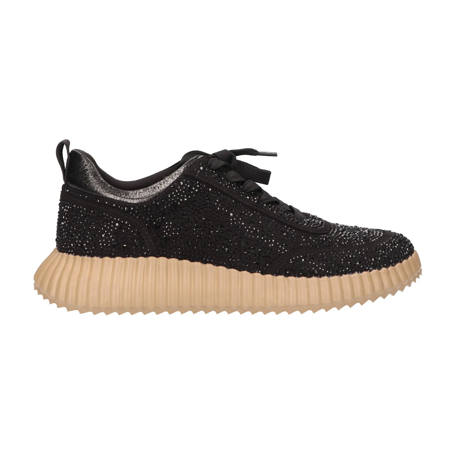 Sneaker zwart met steentjes
